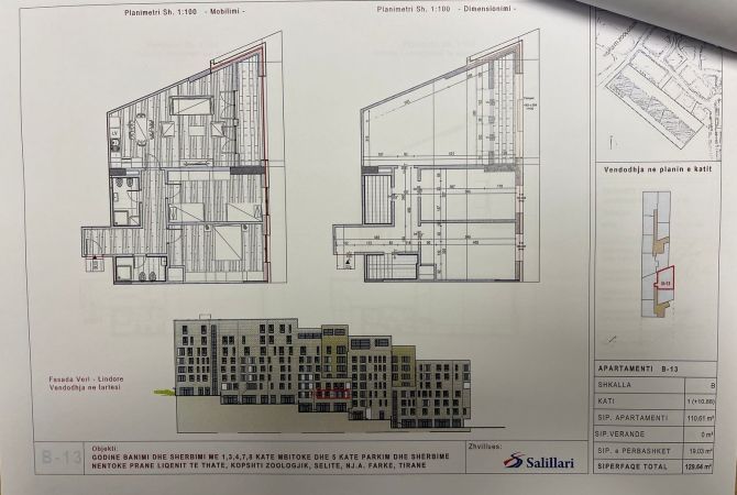 Shitet apartament 2+1 tek Rezidenca Salillari, Kopshti Botanik/ 285,208 Euro