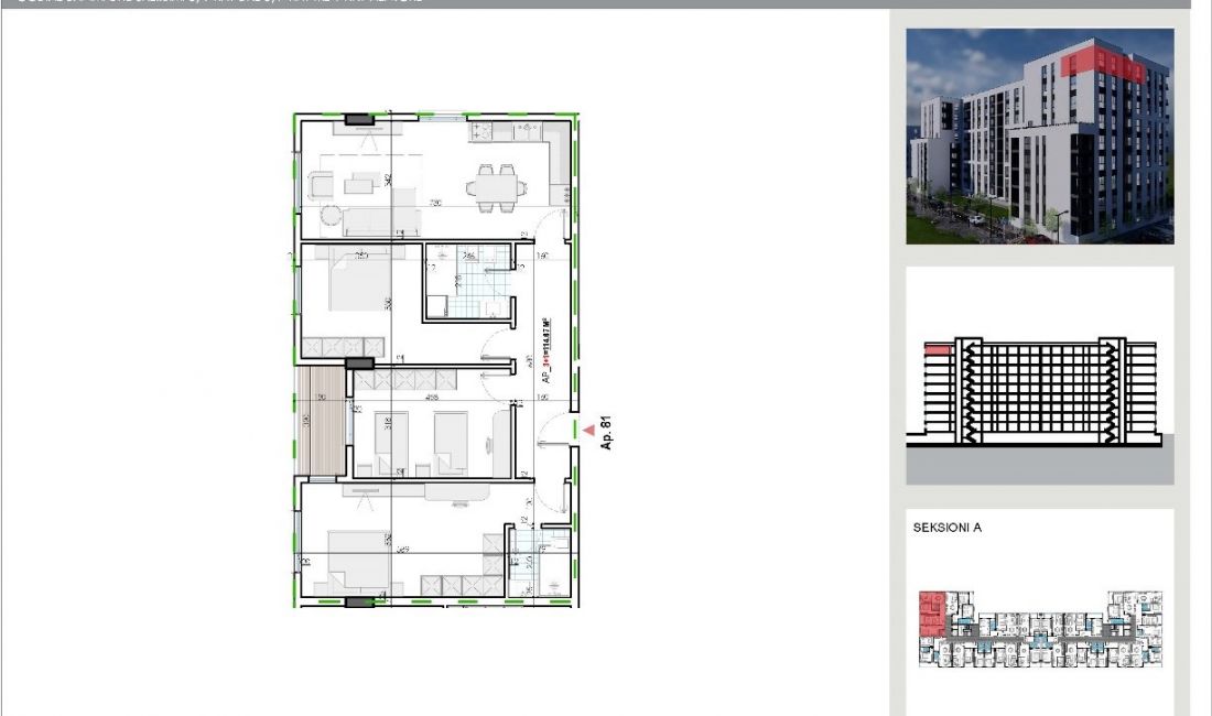 Shtepi ne shitje Apartament ne Tirane, 3+1, Mobilimi Bosh, pa mobiluar, Pagesa 100,000  Euro.