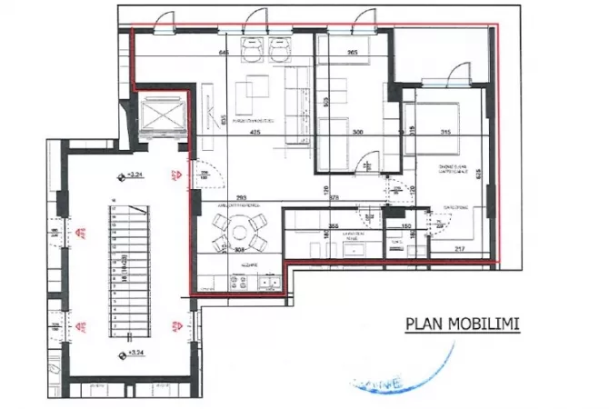 Shtepi ne shitje Apartament ne Tirane, 2+1, Mobilimi Bosh, pa mobiluar, Pagesa 177,060  Euro.