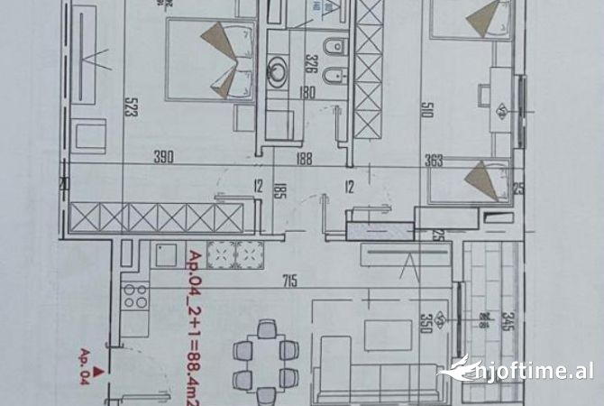 Apartament 2+1+ Post Parkimi, Color Splash Residence, Paskuqan.TIRANE 