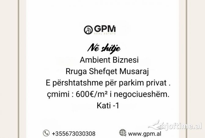 Ambiente Commerciale in Vendita 1+1 a Tirana - 600 Euro