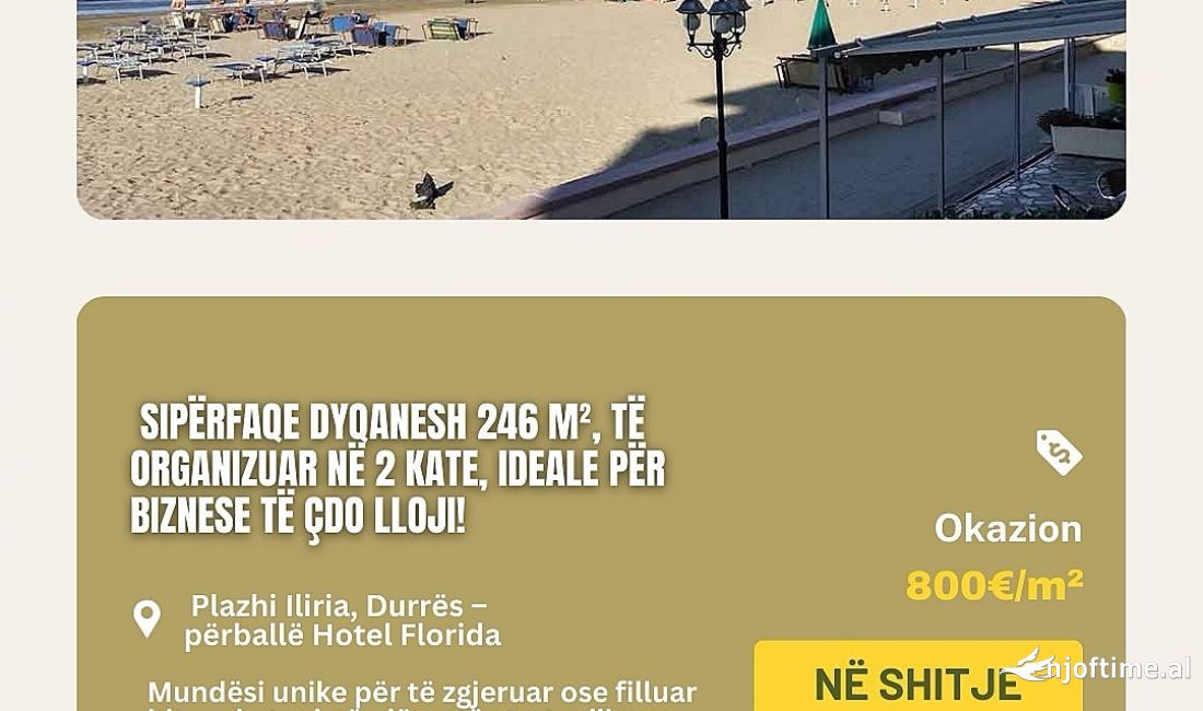 Okazion ...Dyqan ne shitje ne Durres  , Plazhi Iliria 