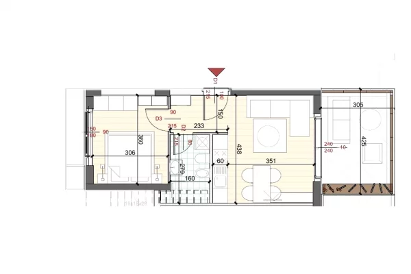 Shtepi ne shitje Apartament ne Himare, 1+1, Mobilimi Bosh, pa mobiluar, Pagesa 156,087  Euro.