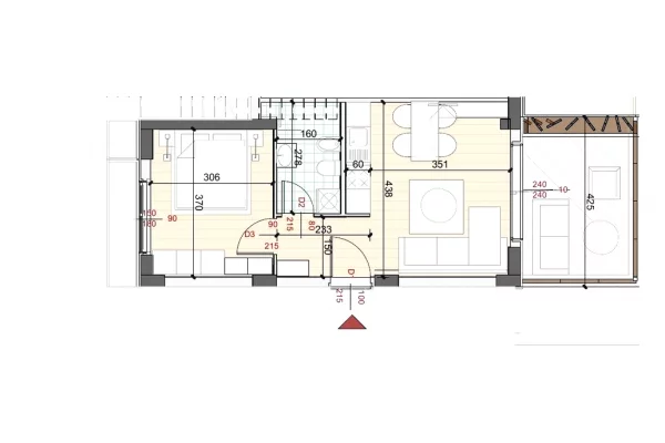 Shtepi ne shitje Apartament ne Himare, 1+1, Mobilimi Bosh, pa mobiluar, Pagesa 156,816  Euro.