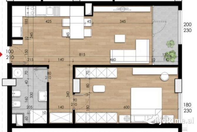 Shtepi ne shitje Apartament ne Tirane, 1+1, Mobilimi Bosh, pa mobiluar, Pagesa 135,000  Euro.