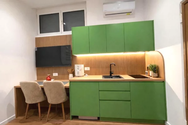 Shtepi ne shitje Apartament ne Tirane, 1+1, Mobilimi E mobiluar, Pagesa 95,000  Euro.
