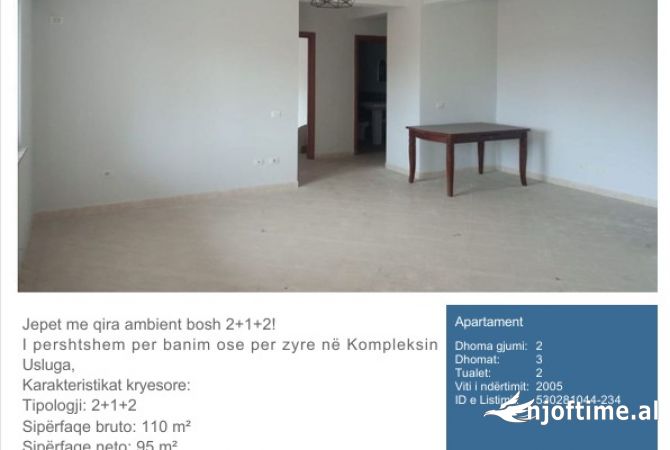 Business Property for Rent 3+1 in Tirana - 450 Euro