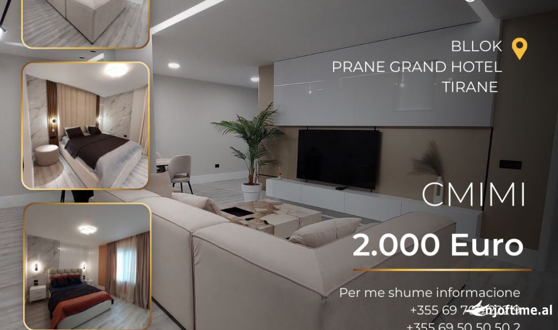 Shtepi me qera Apartament ne Tirane, 2+1, Mobilimi E mobiluar, Pagesa 2,000  Euro.