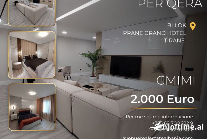 jepet me Qira apartament 2+2+2 tualete Bllok, Tirane 