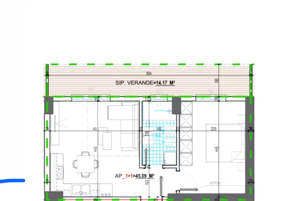 Shtepi ne shitje Apartament ne Tirane, 1+1, Mobilimi Bosh, pa mobiluar, Pagesa 48,200  Euro.