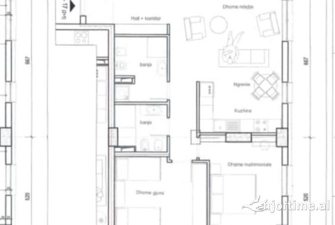 Shtepi me qera Apartament ne Tirane, 2+1, Mobilimi E mobiluar, Pagesa 1,200  Euro.