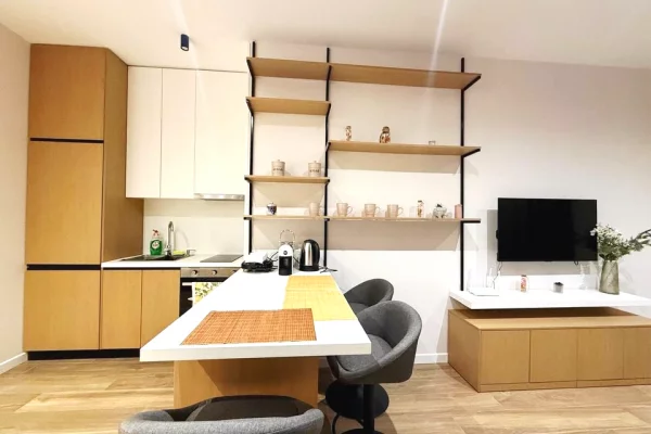 Shtepi ne shitje Apartament ne Tirane, 1+1, Mobilimi E mobiluar, Pagesa 172,500  Euro.