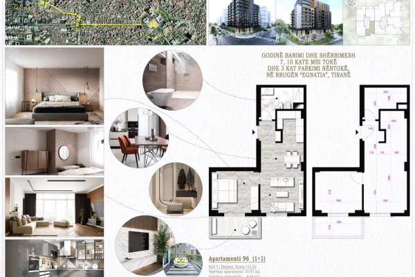 Apartment for sale in Tirana 1+1, Emty