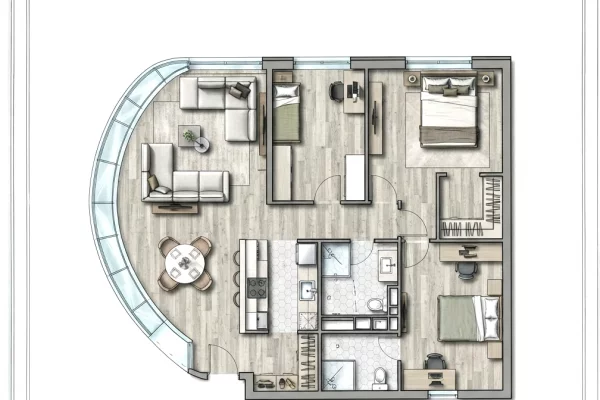 Shtepi ne shitje Apartament ne Tirane, 2+1, Mobilimi Bosh, pa mobiluar, Pagesa 214,000  Euro.