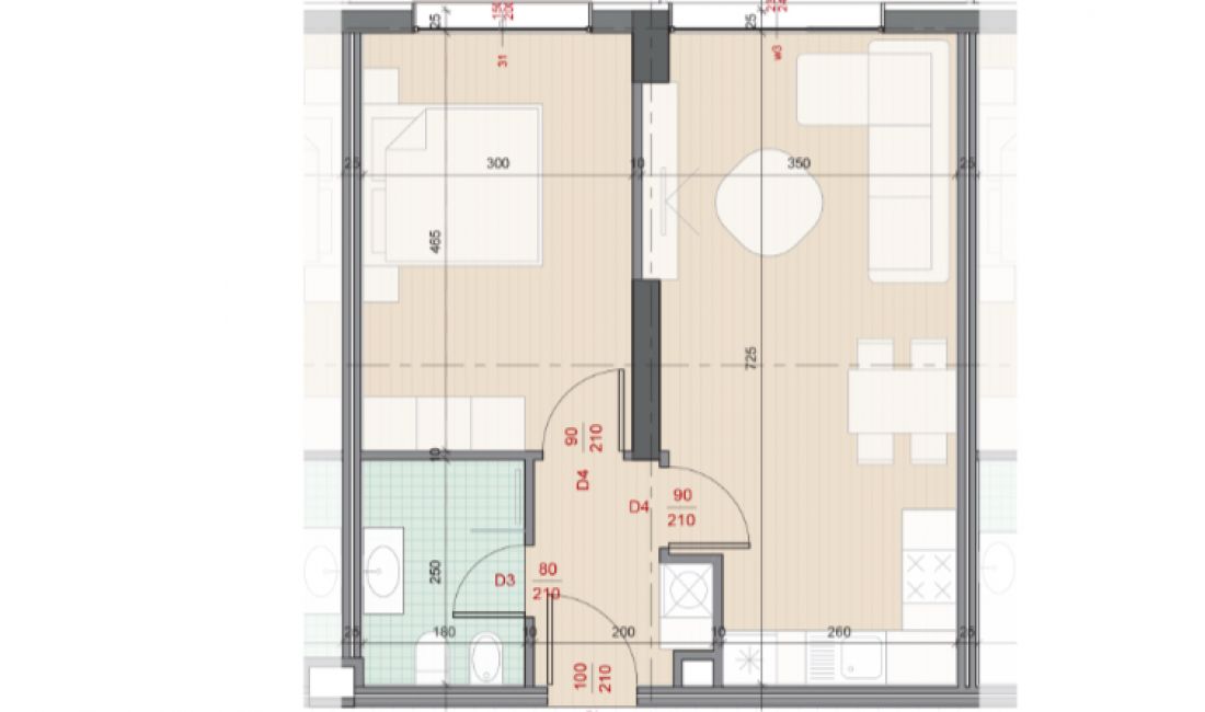 Shtepi ne shitje Apartament ne Tirane, 1+1, Mobilimi Bosh, pa mobiluar, Pagesa 85,000  Euro.