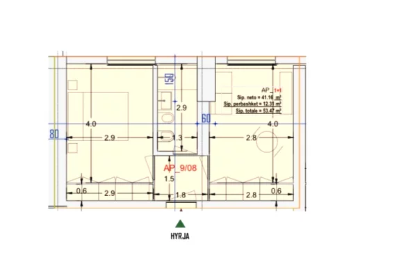 Shtepi ne shitje Apartament ne Tirane, 1+1, Mobilimi Bosh, pa mobiluar, Pagesa 96,000  Euro.