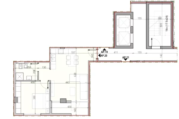 Shtepi ne shitje Apartament ne Tirane, 1+1, Mobilimi Bosh, pa mobiluar, Pagesa 131,000  Euro.