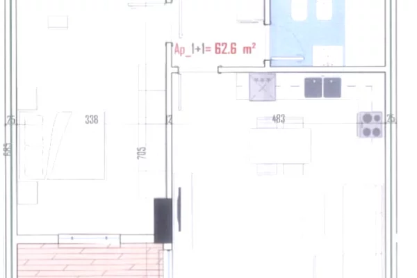 Apartment for sale in Tirana 1+1, Emty