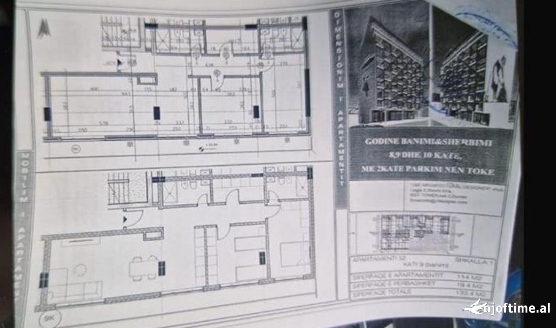 Shtepi ne shitje Apartament ne Tirane, 3+1, Mobilimi Bosh, pa mobiluar, Pagesa 160,000  Euro.