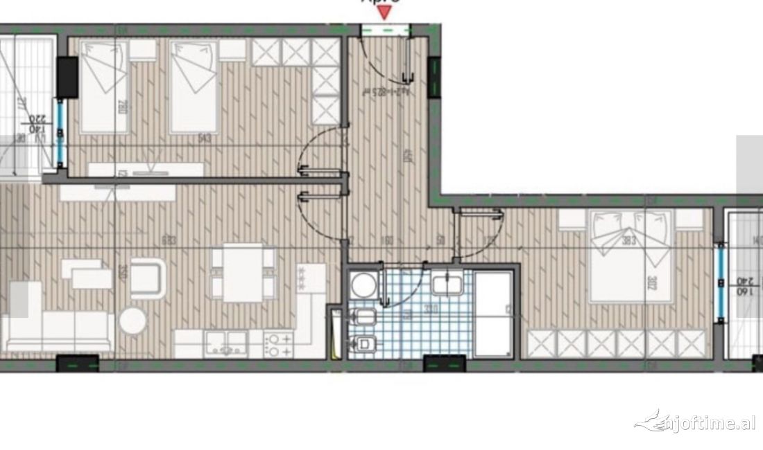 Shtepi ne shitje Apartament ne Tirane, 2+1, Mobilimi Bosh, pa mobiluar, Pagesa 95,000  Euro.