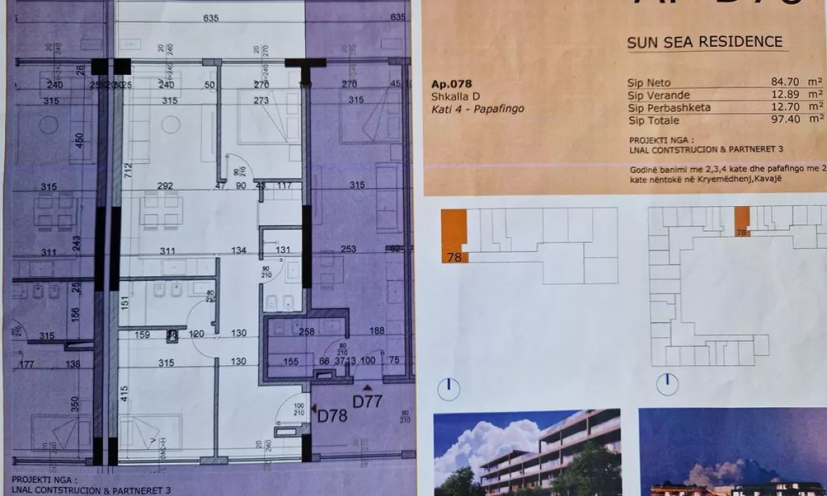 Shtepi ne shitje Penthose(kati i fundit panoramik) ne Durres, 2+1, Mobilimi Bosh, pa mobiluar, Pagesa 135,000  Euro.