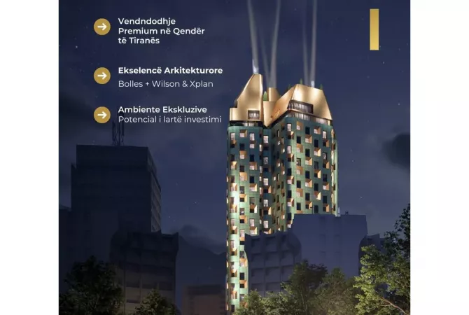 Shtepi ne shitje Apartament ne Tirane, 1+1, Mobilimi Bosh, pa mobiluar, Pagesa 219,000  Euro.