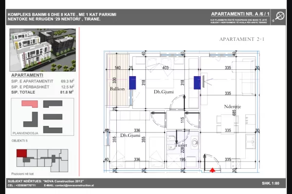 Casa in vendita 2+1 a Tirana - 107,000 Euro