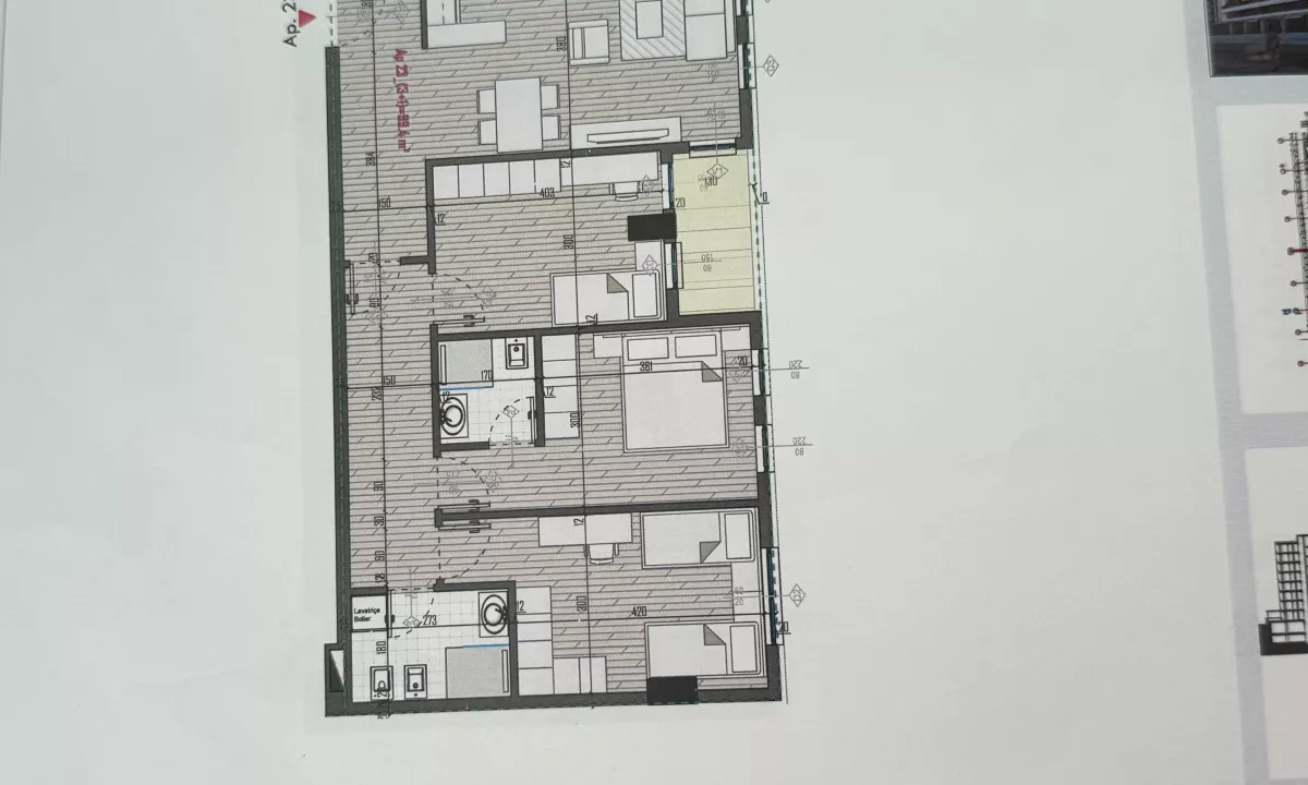 Shtepi ne shitje Apartament ne Tirane, 3+1, Mobilimi Bosh, pa mobiluar, Pagesa 117,000  Euro.