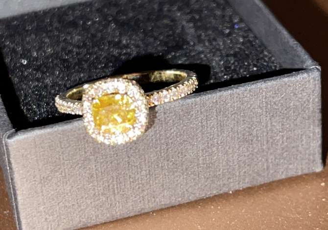 Unaze me Diamant te Verdhe e Pa Perdorur