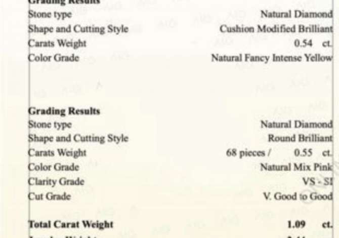 Unaze me Diamant te Verdhe e Pa Perdorur