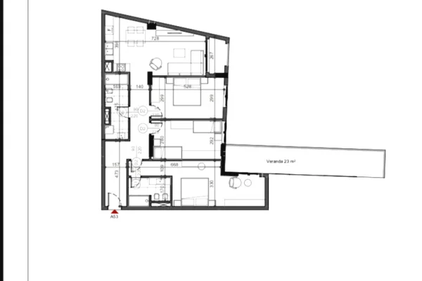 Shitet apartament 3+2 + verande tek Dispanceria 