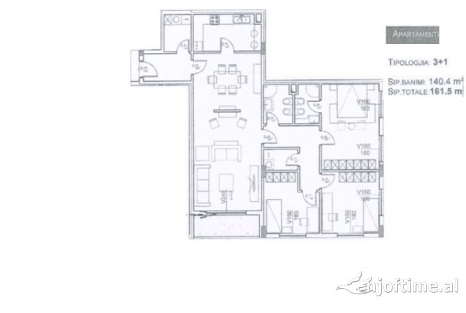 Appartamento in vendita a Tirana 3+1, Vuoto