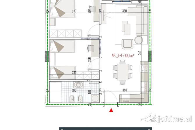 Appartamento in vendita a Tirana 2+1, Vuoto