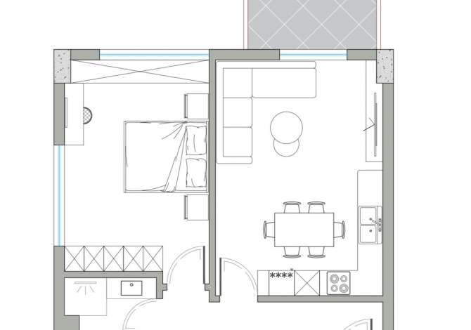 Shtepi ne shitje Apartament ne Tirane, 1+1, Mobilimi Bosh, pa mobiluar, Pagesa 98,000  Euro.