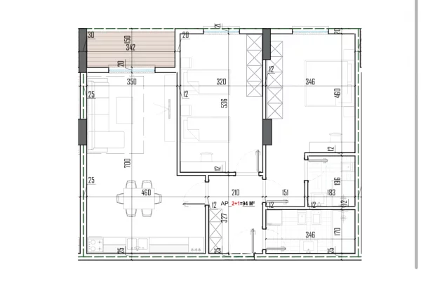 Appartamento in vendita a Tirana 2+1, Vuoto
