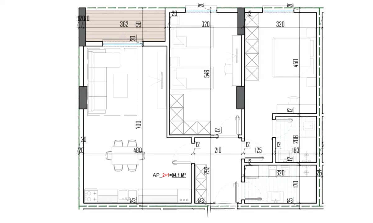 Appartamento in vendita a Tirana 2+1, Vuoto
