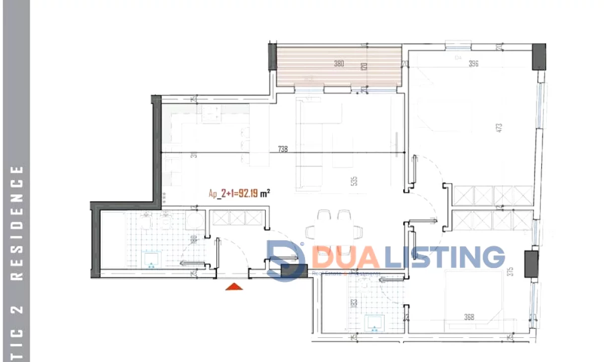 Shtepi ne shitje Apartament ne Tirane, 2+1, Mobilimi Bosh, pa mobiluar, Pagesa 100,220  Euro.
