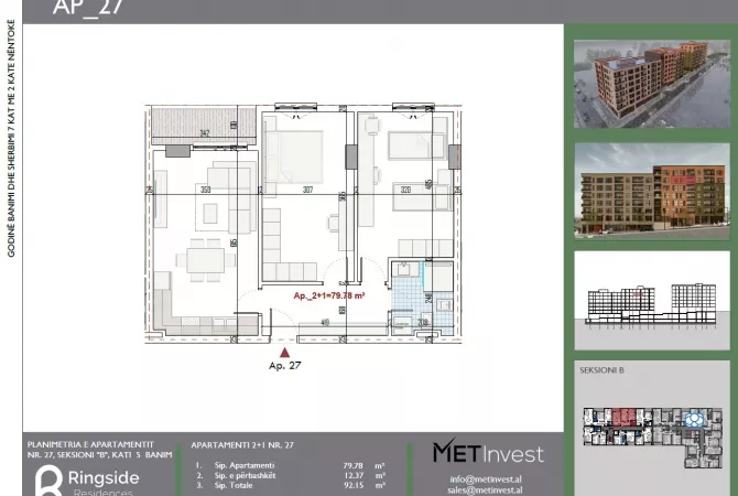 Shtepi ne shitje Apartament ne Tirane, 2+1, Mobilimi Bosh, pa mobiluar, Pagesa 110,500  Euro.