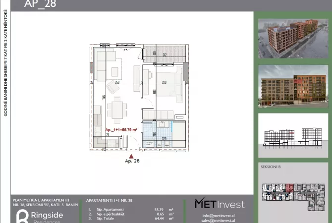 Shtepi ne shitje Apartament ne Tirane, 1+1, Mobilimi Bosh, pa mobiluar, Pagesa 77,500  Euro.