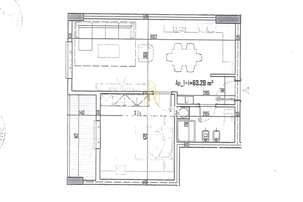 Shtepi ne shitje Apartament ne Tirane, 1+1, Mobilimi Bosh, pa mobiluar, Pagesa 76,503  Euro.