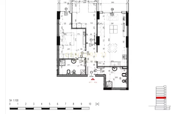 Shtepi ne shitje Apartament ne Tirane, 2+1, Mobilimi Bosh, pa mobiluar, Pagesa 199,000  Euro.