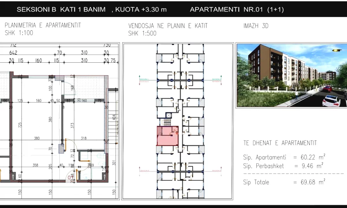 Shtepi ne shitje Apartament ne Tirane, 1+1, Mobilimi Bosh, pa mobiluar, Pagesa 73,000  Euro.
