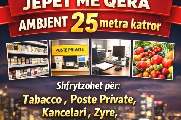 Ambient biznesi me qera 1+1 ne Tirane - 30,000 Leke