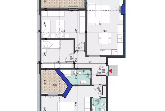 Shitet, Apartament 3+1, Rruga Dritan Hoxha, Tiranë - 238,000€ | 140.4 m²
