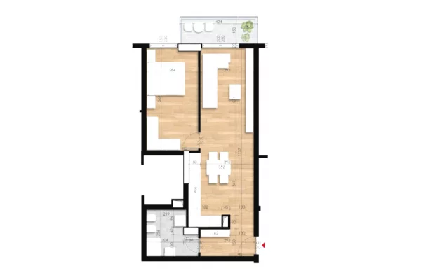 Apartment for sale in Tirana 1+1, Emty