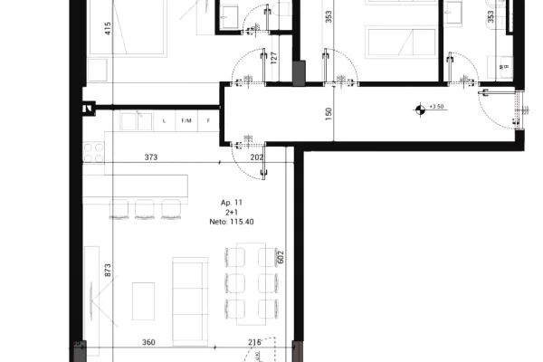 Shtepi ne shitje Apartament ne Tirane, 2+1, Mobilimi Bosh, pa mobiluar, Pagesa 258,400  Euro.
