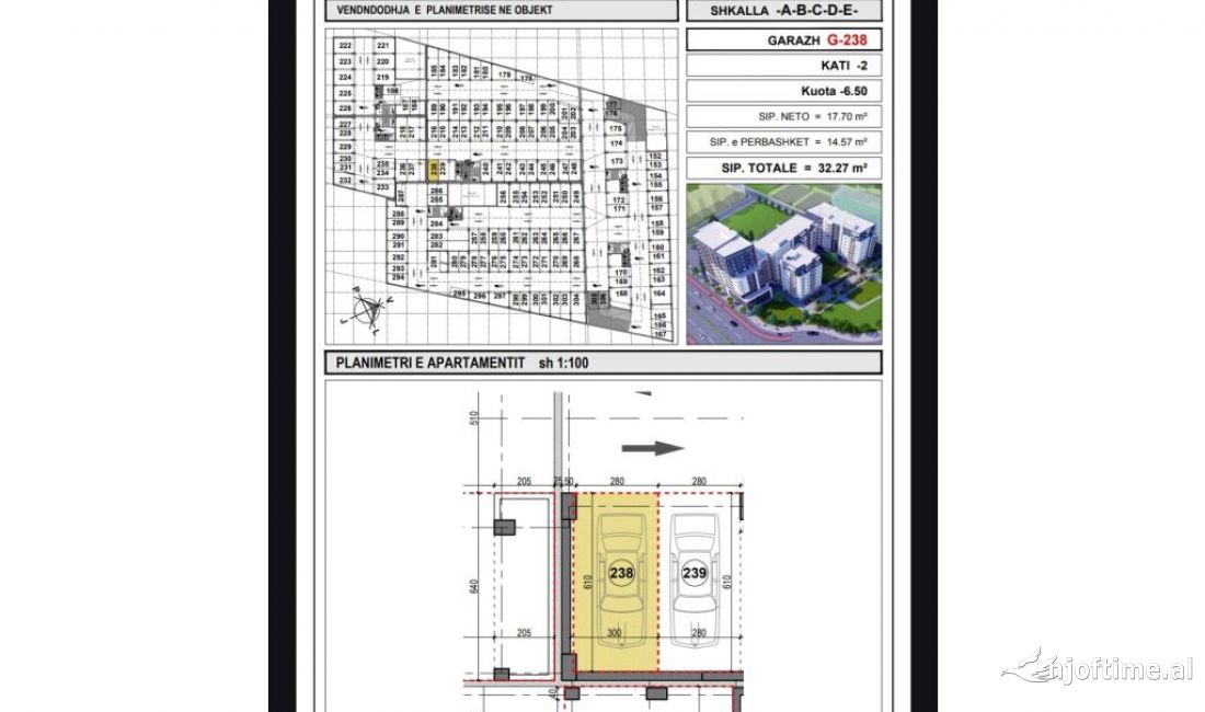 Kompleksi E-88, Post parkimi per shitje 19,000 Euro