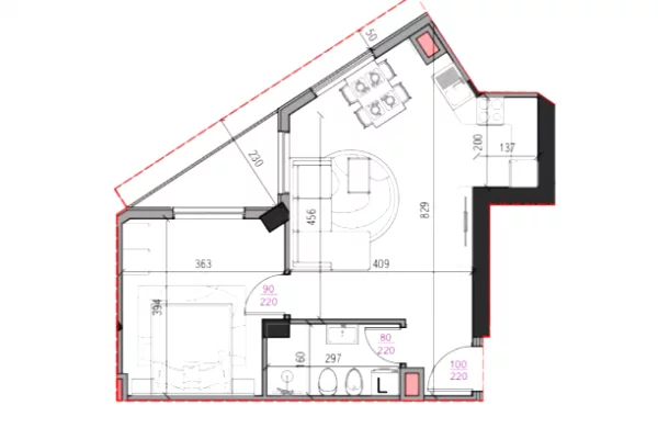 Shtepi ne shitje Apartament ne Tirane, 1+1, Mobilimi Bosh, pa mobiluar, Pagesa 66,690  Euro.