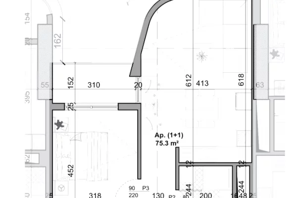 House for Sale Apartment in Tirana, 1+1, Furniture Emty, Payment 252,350  Euro.