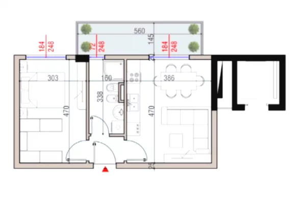Shtepi ne shitje Apartament ne Tirane, 1+1, Mobilimi Bosh, pa mobiluar, Pagesa 113,590  Euro.